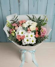 Букет цветов из:  Розы, Лизиантусы и Хризантемы в Тальменке