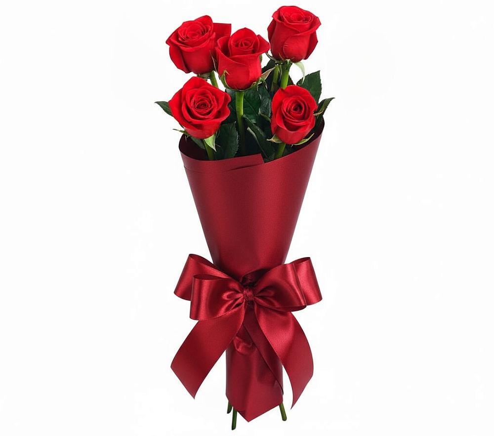 Букет 5 Красных роз Эдлесс Лав в Тальменке