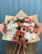 Букет цветов из:  Розы, Герберы и Хризантемы в Тальменке