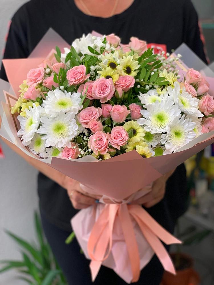 Букет цветов из: Розы и Хризантемы в Тальменке