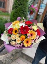 Букет цветов из:  Герберы, Ромашки, Хризантемы, Розы и Подсолнухи #REPLACE_PRED# Тальменке