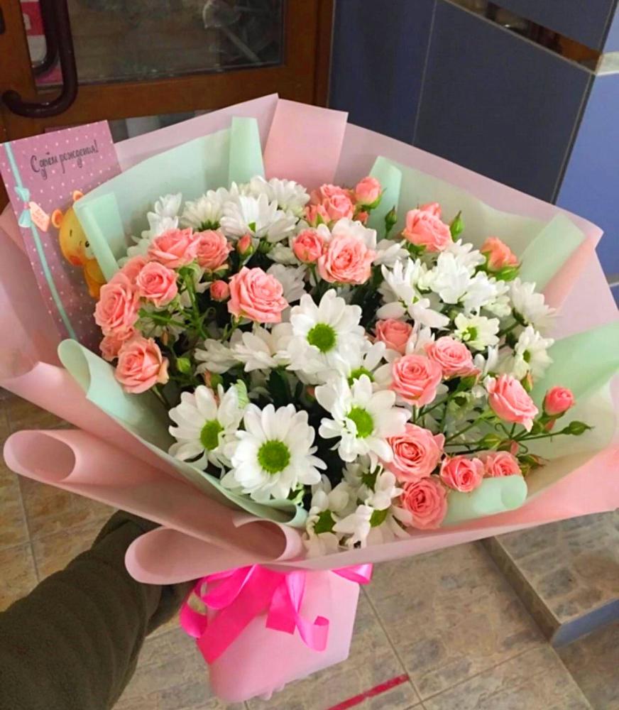 Букет цветов из: Розы и Хризантемы в Тальменке