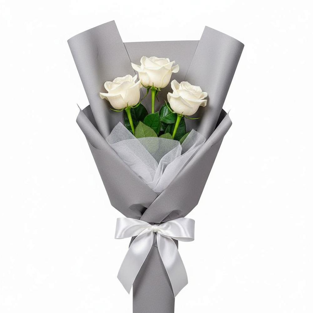 Букет 3 белые розы в Тальменке