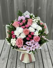 Букет цветов из:  Альстромерии, Гвоздики, Розы и Хризантемы #REPLACE_PRED# Тальменке