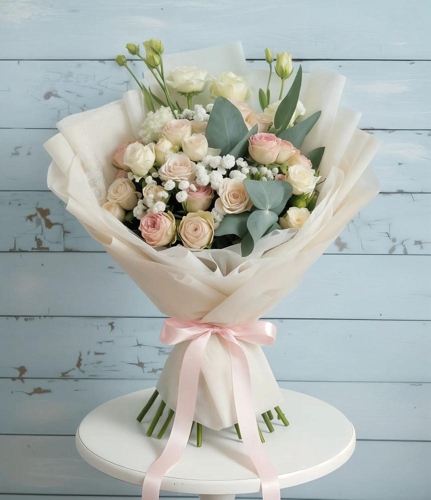 Букет цветов из: Розы и Лизиантусы в Тальменке