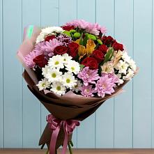 Букет цветов из:  Розы, Хризантемы и Альстромерии в Тальменке