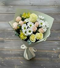 Букет цветов из:  Альстромерии, Розы и Хризантемы в Тальменке