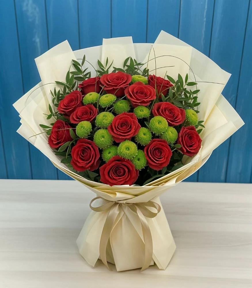 Букет цветов из: Розы и Хризантемы в Тальменке