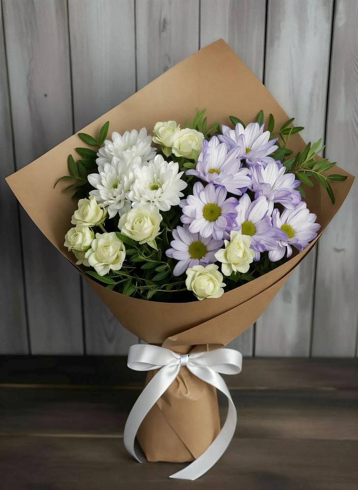 Букет цветов из: Хризантемы и Розы в Тальменке